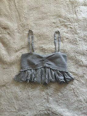 Wilfred Dusty Blue Smocked Cropped Tank Top